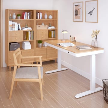 Skrivebord HOME4YOU Ergo med 1 motor 120x60x72-121 cm Eg/Hvid - eg/hvid - Møbler - Borde - Kontorbord - Skrivebord - hæve-sænke-bord