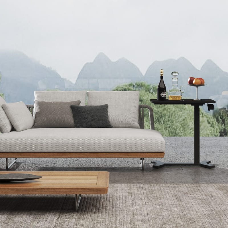 Skrivebord HOME4YOU Ergo med ét ben 70x40x67,5-106 cm manuel, sort - sort - Møbler - Borde - Kontorbord - Skrivebord - hæve-sænke-bord