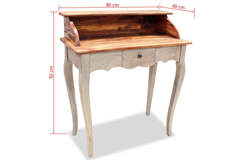 Skrivebord I Massivt Genbrugstræ 80 X 40 X 92 Cm - Brun - Møbler - Borde - Kontorbord - Skrivebord
