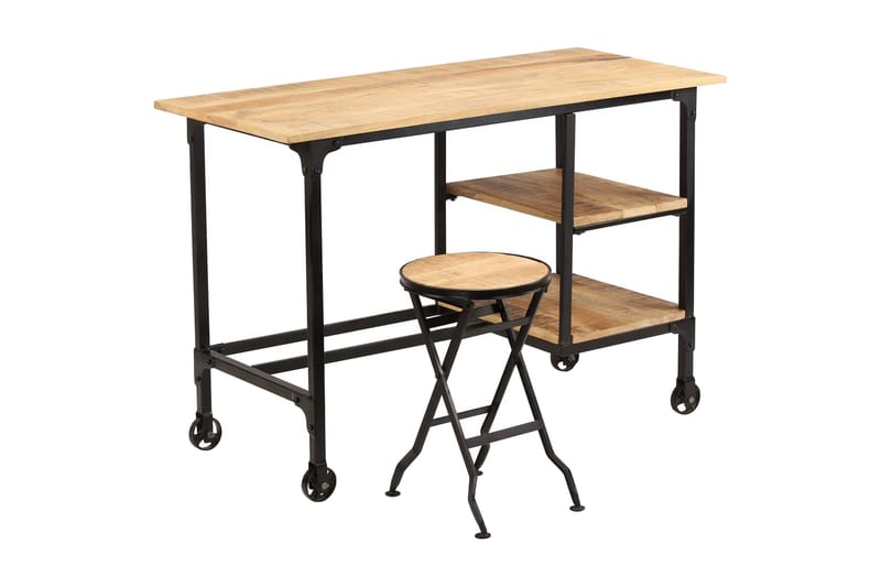Skrivebord m Taburet Mango 115 X 50 X 76 Cm - Brun - Møbler - Borde - Kontorbord - Skrivebord