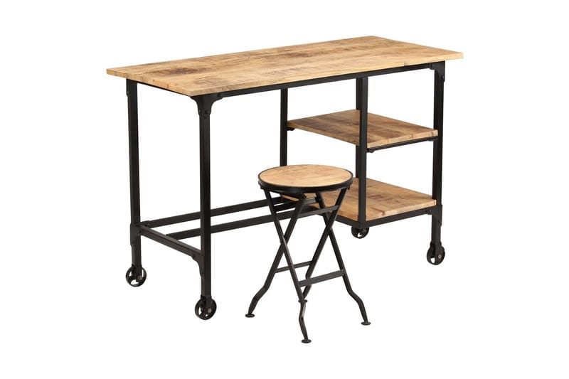 Skrivebord m Taburet Mango 115 X 50 X 76 Cm - Brun - Møbler - Borde - Kontorbord - Skrivebord