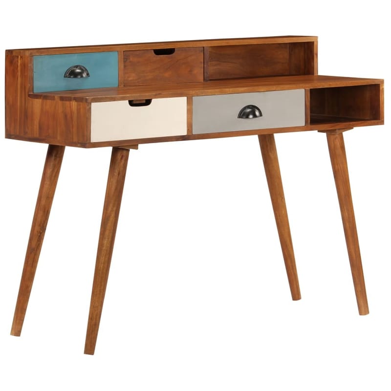 Skrivebord Massivt Akacietræ 110 X 50 X 90 Cm - Flerfarvet - Møbler - Borde - Kontorbord - Skrivebord