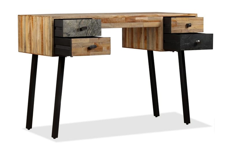 Skrivebord Massivt Genbrugsteak 110 X 50 X 76 Cm - Flerfarvet - Møbler - Borde - Kontorbord - Skrivebord