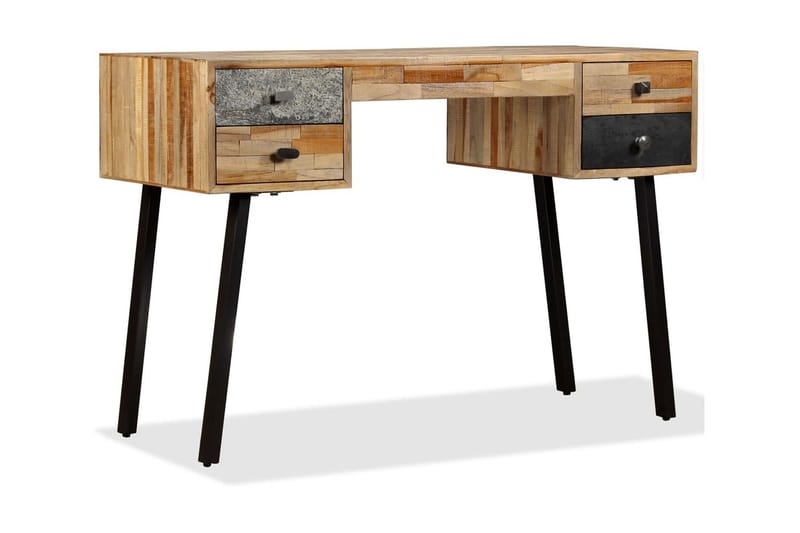 Skrivebord Massivt Genbrugsteak 110 X 50 X 76 Cm - Flerfarvet - Møbler - Borde - Kontorbord - Skrivebord