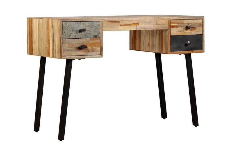 Skrivebord Massivt Genbrugsteak 110 X 50 X 76 Cm - Flerfarvet - Møbler - Borde - Kontorbord - Skrivebord