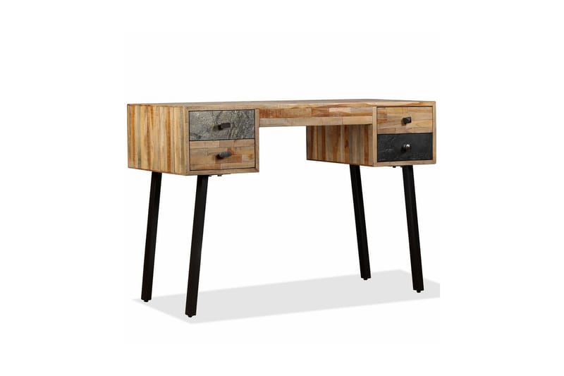 Skrivebord Massivt Genbrugsteak 110 X 50 X 76 Cm - Flerfarvet - Møbler - Borde - Kontorbord - Skrivebord