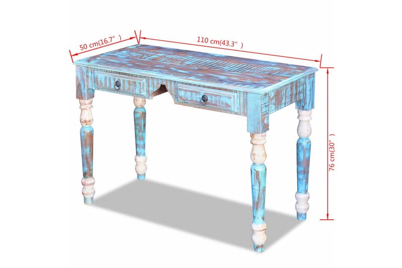 Skrivebord Massivt Genbrugstræ - Flerfarvet - Skrivebord