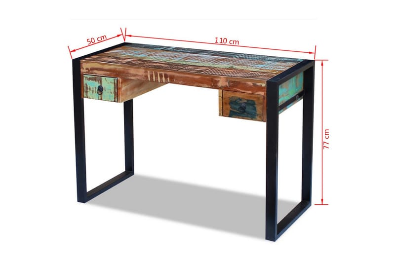 Skrivebord Massivt Genbrugstræ - Flerfarvet - Møbler - Borde - Kontorbord - Skrivebord