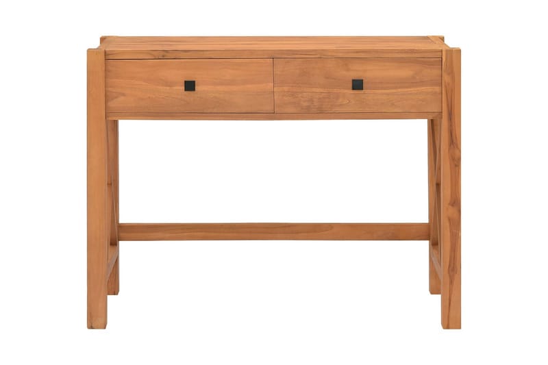 skrivebord med 2 skuffer 100x40x75 cm genanvendt teaktræ - Brun - Skrivebord