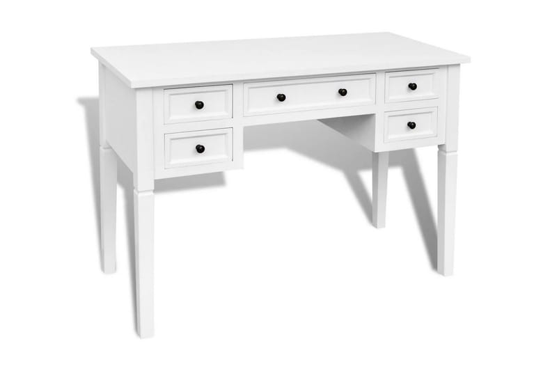 Skrivebord Med Fem Skuffer Hvid - Hvid - Møbler - Borde - Kontorbord - Skrivebord