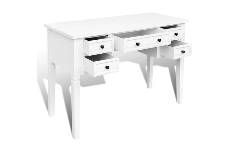 Skrivebord Med Fem Skuffer Hvid - Hvid - Møbler - Borde - Kontorbord - Skrivebord