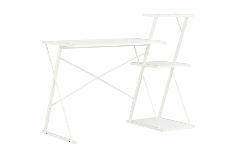 Skrivebord med hylde 116 x 50 x 93 cm hvid - Hvid - Møbler - Borde - Kontorbord - Skrivebord