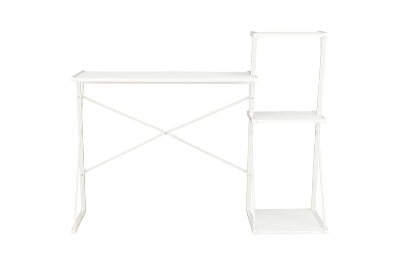Skrivebord med hylde 116 x 50 x 93 cm hvid - Hvid - Skrivebord