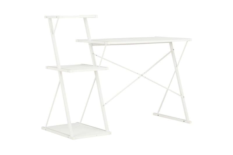 Skrivebord med hylde 116 x 50 x 93 cm hvid - Hvid - Møbler - Borde - Kontorbord - Skrivebord