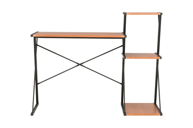 Skrivebord med hylde 116 x 50 x 93 cm sort og brun - Sort - Møbler - Borde - Kontorbord - Skrivebord