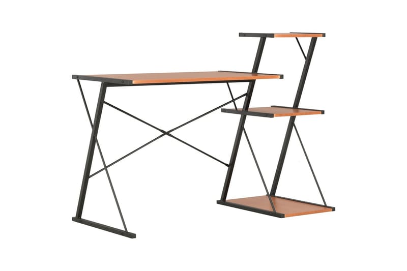 Skrivebord med hylde 116 x 50 x 93 cm sort og brun - Sort - Møbler - Borde - Kontorbord - Skrivebord