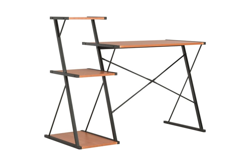 Skrivebord med hylde 116 x 50 x 93 cm sort og brun - Sort - Møbler - Borde - Kontorbord - Skrivebord