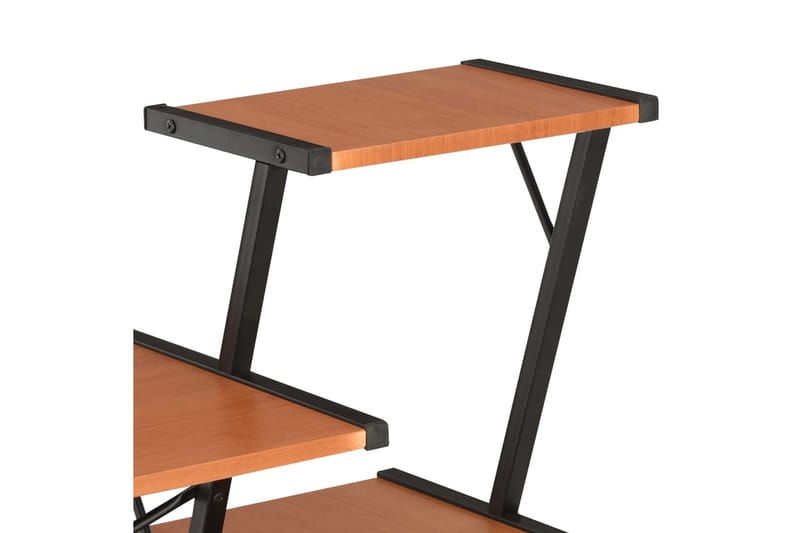 Skrivebord med hylde 116 x 50 x 93 cm sort og brun - Sort - Skrivebord