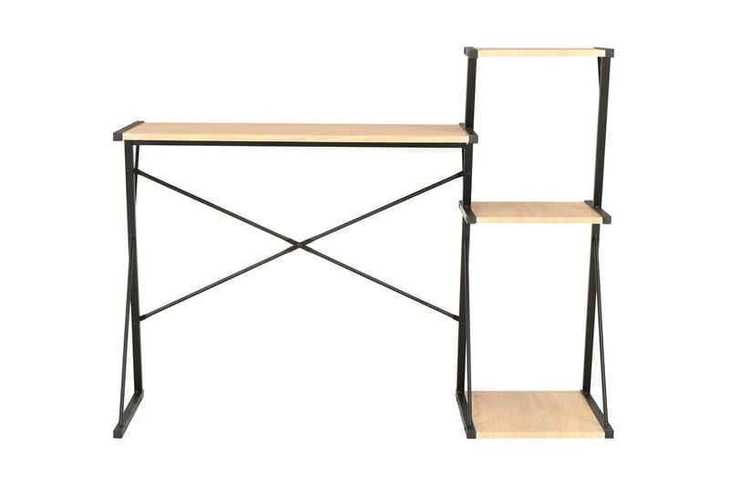 Skrivebord med hylde 116 x 50 x 93 cm sort og eg - Sort - Møbler - Borde - Kontorbord - Skrivebord