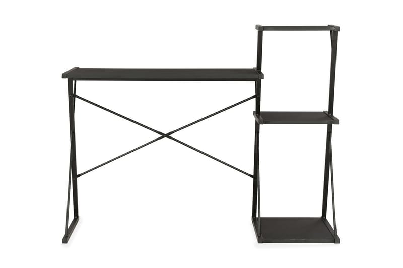 Skrivebord med hylde 116 x 50 x 93 cm sort - Sort - Skrivebord