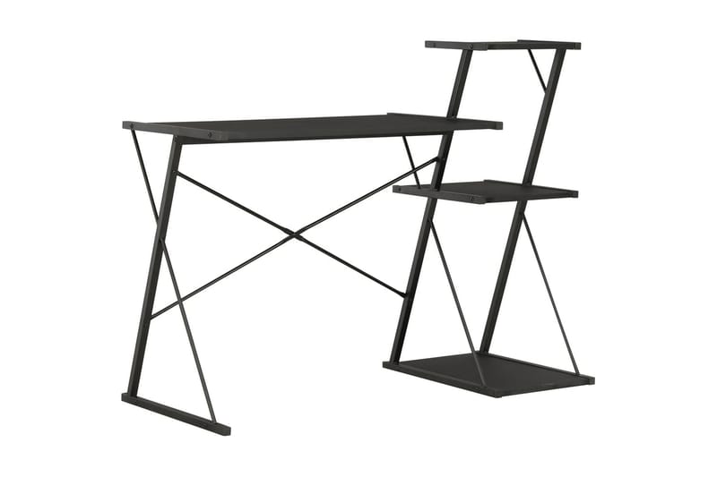 Skrivebord med hylde 116 x 50 x 93 cm sort - Sort - Møbler - Borde - Kontorbord - Skrivebord