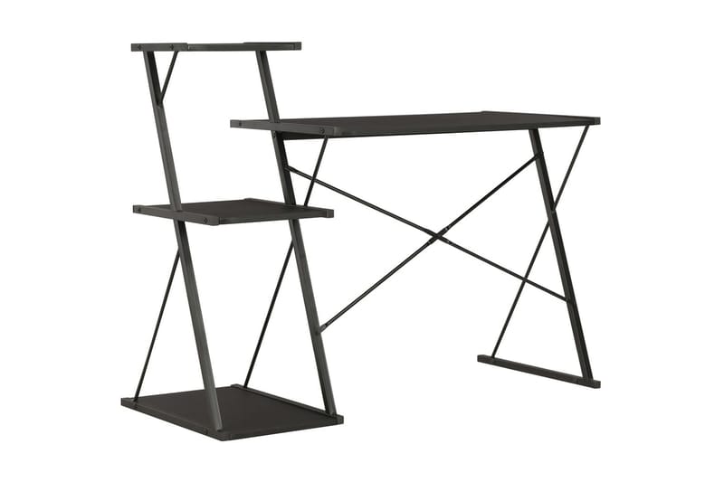 Skrivebord med hylde 116 x 50 x 93 cm sort - Sort - Møbler - Borde - Kontorbord - Skrivebord