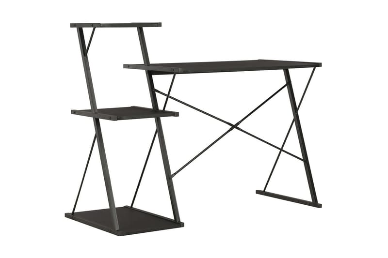 Skrivebord med hylde 116 x 50 x 93 cm sort - Sort - Skrivebord