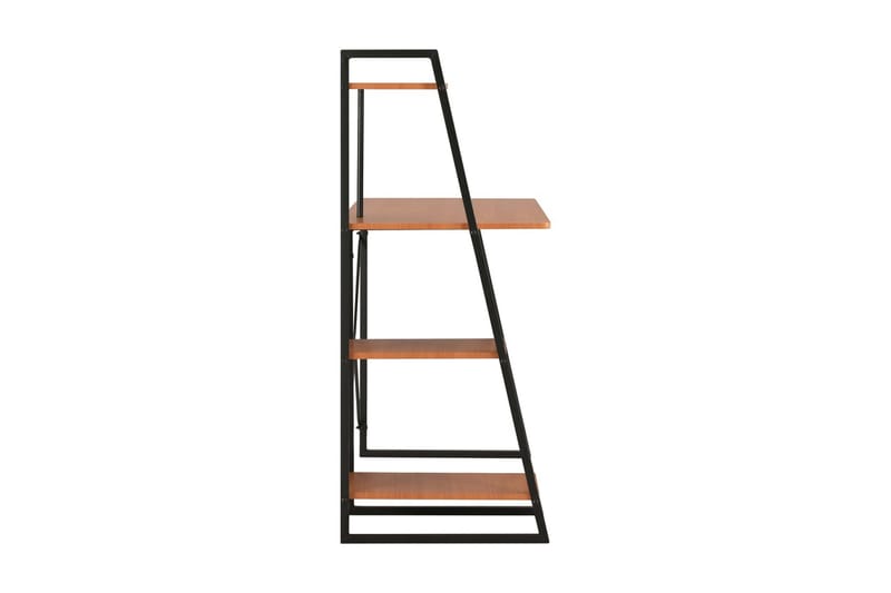 Skrivebord med hylder 102 x 50 x 117 cm sort og brun - Brun - Møbler - Borde - Kontorbord - Skrivebord