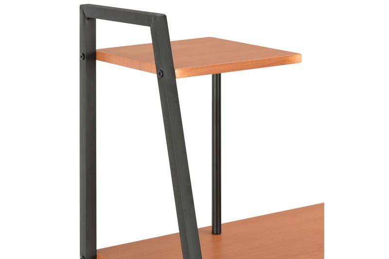 Skrivebord med hylder 102 x 50 x 117 cm sort og brun - Brun - Møbler - Borde - Kontorbord - Skrivebord
