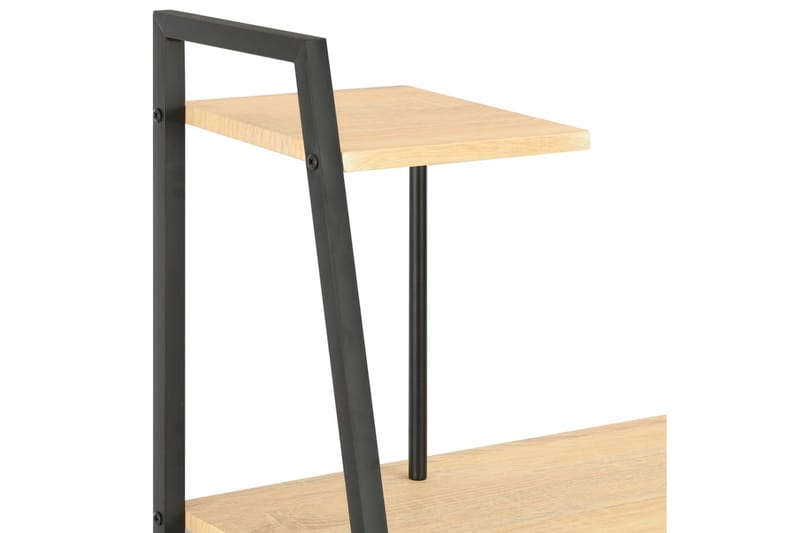 Skrivebord med hylder 102 x 50 x 117 cm sort og eg - Brun - Møbler - Borde - Kontorbord - Skrivebord