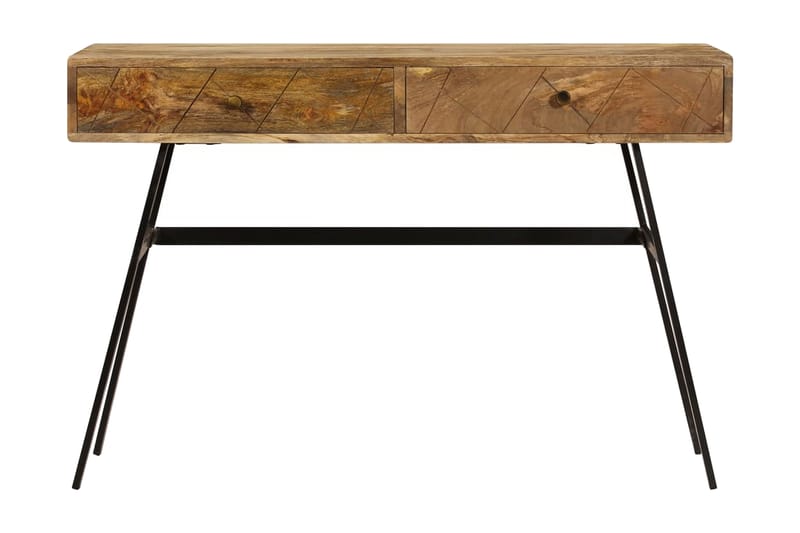 Skrivebord Med Skuffer Massivt Mangotræ 110 X 50 X 76 Cm - Brun - Skrivebord