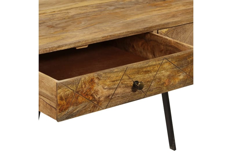 Skrivebord Med Skuffer Massivt Mangotræ 110 X 50 X 76 Cm - Brun - Skrivebord