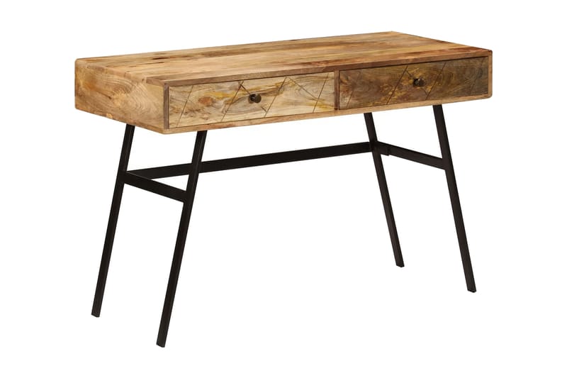 Skrivebord Med Skuffer Massivt Mangotræ 110 X 50 X 76 Cm - Brun - Møbler - Borde - Kontorbord - Skrivebord