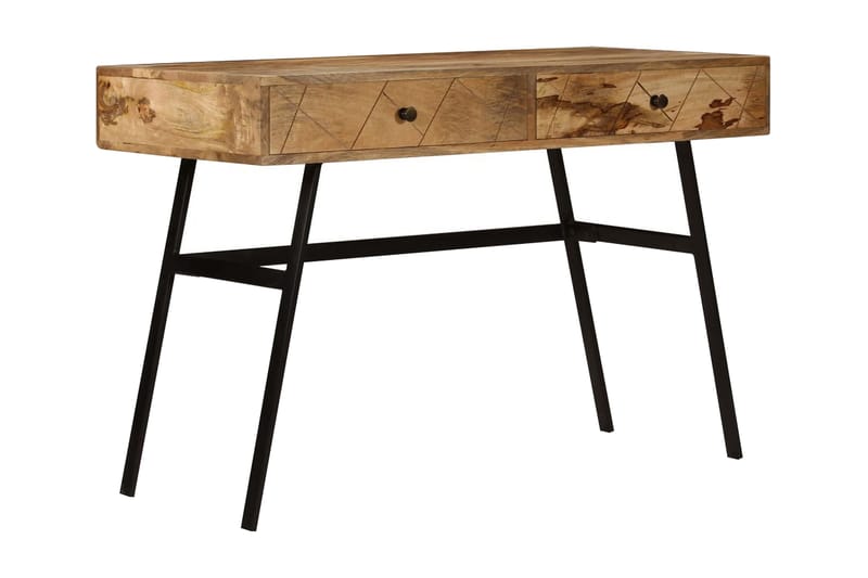 Skrivebord Med Skuffer Massivt Mangotræ 110 X 50 X 76 Cm - Brun - Skrivebord