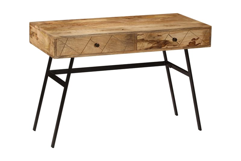 Skrivebord Med Skuffer Massivt Mangotræ 110 X 50 X 76 Cm - Brun - Skrivebord