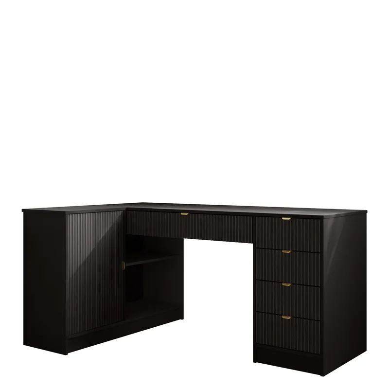 skrivebord NO_BRAND Hjørneskrivebord TIRENO sort, undefined