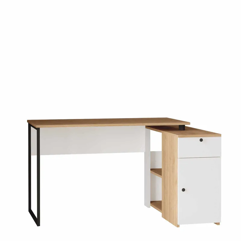 Skrivebord Skye Decor Cleo Hylde (129,8 x 70 x 90 cm) Naturhvid, Natur og hvid