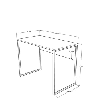 Skrivebord Skye Decor Bren (100 x 75 x 55 cm) Eg Antracit - Eg/Antracit - Møbler - Borde - Kontorbord - Skrivebord