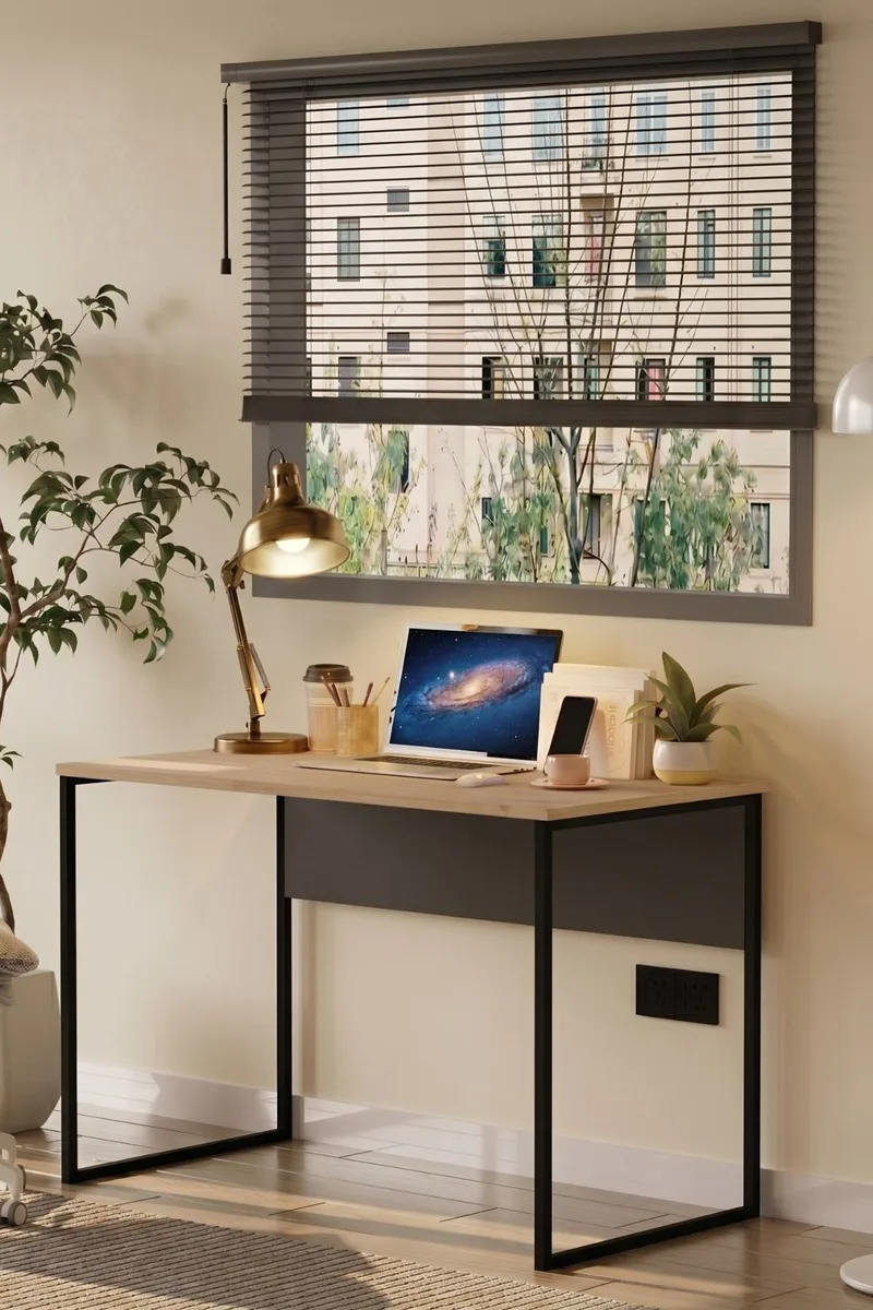 Skrivebord Skye Decor Bren (100 x 75 x 55 cm) Eg Antracit - Eg/Antracit - Møbler - Borde - Kontorbord - Skrivebord