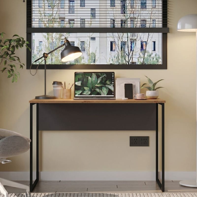 Skrivebord Skye Decor Bren (100 x 75 x 55 cm) Eg Antracit - Eg/Antracit - Møbler - Borde - Kontorbord - Skrivebord