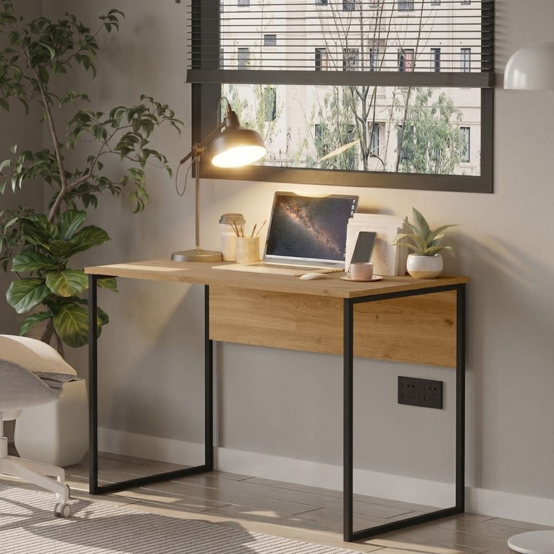 Skrivebord Skye Decor Bren (100 x 75 x 55 cm) Eg - Eg - Møbler - Borde - Kontorbord - Skrivebord