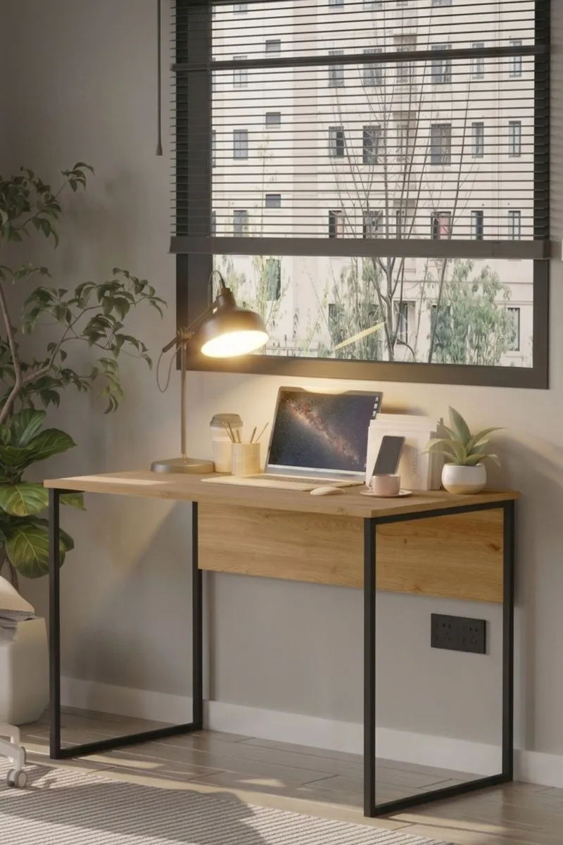 Skrivebord Skye Decor Bren (100 x 75 x 55 cm) Eg - Eg - Møbler - Borde - Kontorbord - Skrivebord