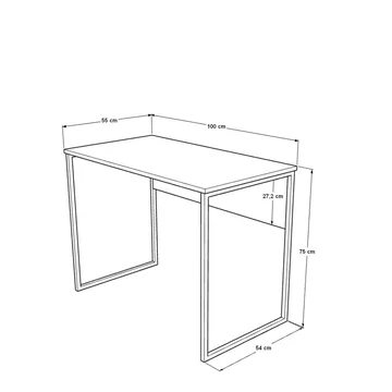 Skrivebord Skye Decor Bren (100 x 75 x 55 cm) Hvid - Hvid - Møbler - Borde - Kontorbord - Skrivebord