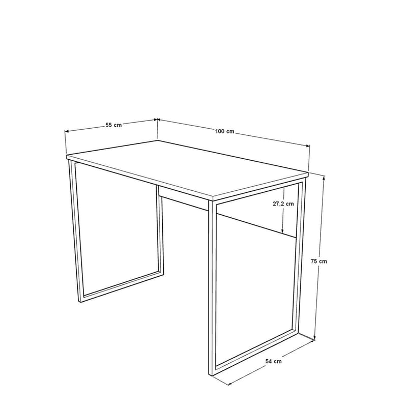 Skrivebord Skye Decor Bren (100 x 75 x 55 cm) Hvid - Hvid - Møbler - Borde - Kontorbord - Skrivebord