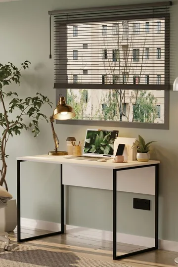 Skrivebord Skye Decor Bren (100 x 75 x 55 cm) Hvid - Hvid - Møbler - Borde - Kontorbord - Skrivebord