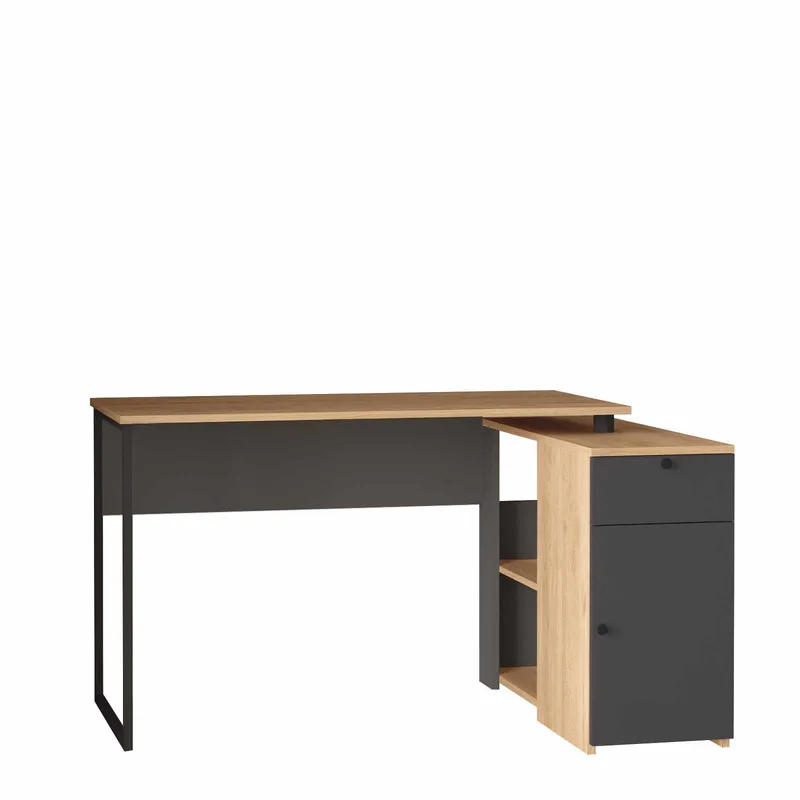 Skrivebord Skye Decor Cleo Hylde (129,8 x 70 x 90 cm) Natur antracit, Natur/Antracit