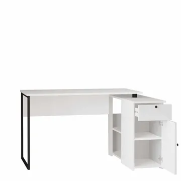 Skrivebord Skye Decor Cleo Shelf (129,8 x 70 x 90 cm) Hvid - Hvid - Møbler - Borde - Kontorbord - Skrivebord