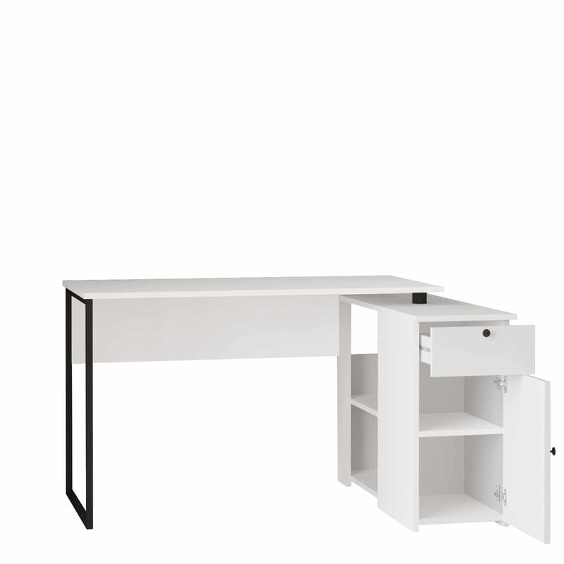Skrivebord Skye Decor Cleo Shelf (129,8 x 70 x 90 cm) Hvid - Hvid - Møbler - Borde - Kontorbord - Skrivebord