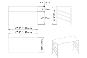 Sotinge Skrivebord 120 cm - Brun - Møbler - Borde - Kontorbord - Skrivebord