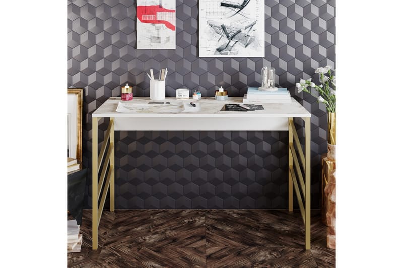 Sotinge Skrivebord 120 cm - Guld - Møbler - Borde - Kontorbord - Skrivebord